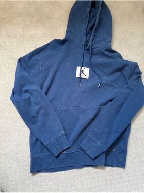 Jordan Navy Blue Pullover Hoodie with Jumpman Patch